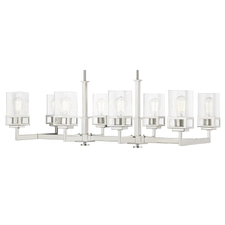 Livex Lighting Harding 8 Light 40" Wide Linear Chandelier with Seedy Glass Shades Polished Chrome