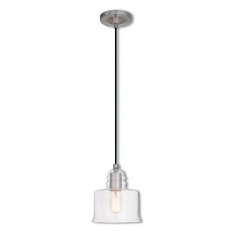 Livex Lighting Art Glass 1 Light Mini Pendant with Glass Shade Brushed Nickel
