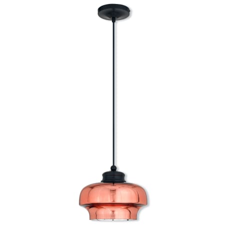 Livex Lighting Art Glass 1 Light Mini Pendant with Glass Shade English Bronze