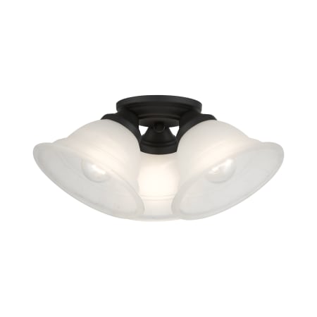 Livex Lighting Wynnewood 3 Light 16" Wide Semi-Flush Ceiling Fixture Black