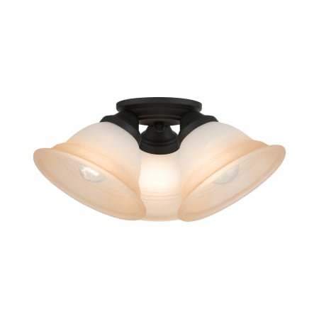 Livex Lighting Wynnewood 3 Light 16" Wide Semi-Flush Ceiling Fixture Black