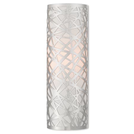 Livex Lighting Allendale Single Light 15" Tall Wall Sconce with Fabric Hardback Shade - ADA Compliant Polished Chrome