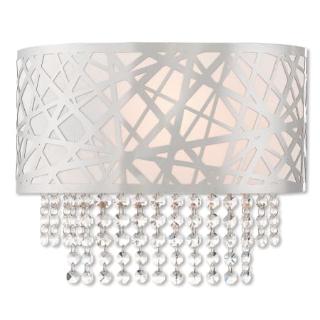 Livex Lighting Allendale Single Light 9-3/4" Tall Wall Sconce with Fabric Hardback Shade - ADA Compliant Polished Chrome