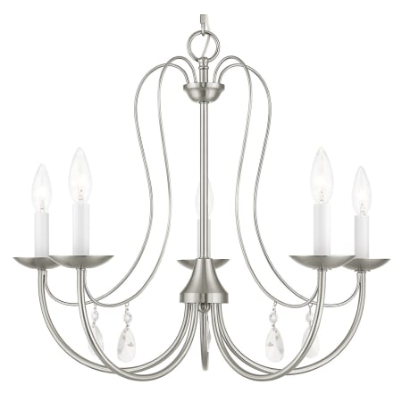 Livex Lighting Mirabella 5 Light 24" Wide Pillar Candle Chandelier Brushed Nickel
