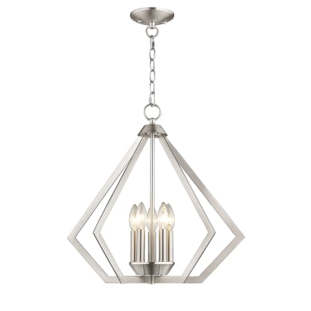 Livex Lighting Prism 5 Light 20" Wide Taper Candle Style Chandelier Brushed Nickel
