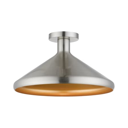 Livex Lighting Geneva 15" Wide Semi-Flush Ceiling Fixture Brushed Nickel