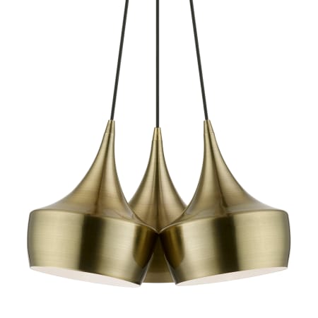 Livex Lighting Waldorf 3 Light 21" Wide Multi Light Pendant Antique Brass