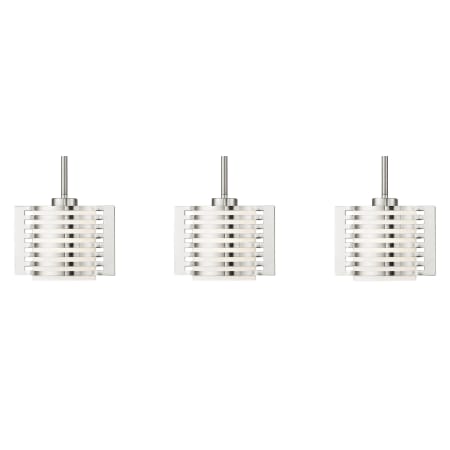 Livex Lighting Hilliard 3 Light 36-1/2" Wide Linear Pendant with Hand Blown Glass Shades Brushed Nickel