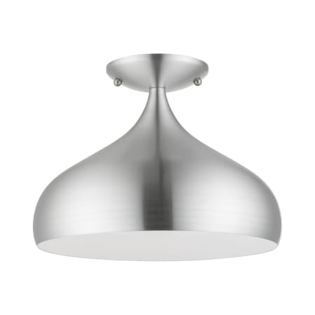 Livex Lighting Amador 12" Wide Semi-Flush Ceiling Fixture Brushed Aluminum / Polished Chrome