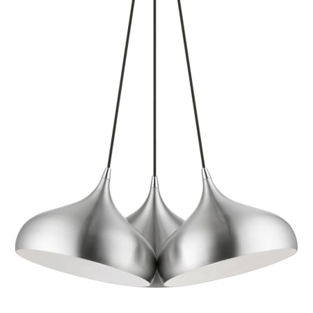 Livex Lighting Amador 3 Light 25" Wide Multi Light Pendant Brushed Aluminum / Polished Chrome