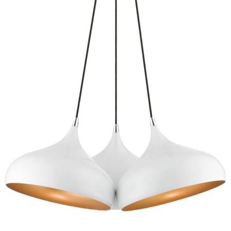 Livex Lighting Amador 3 Light 25" Wide Multi Light Pendant Shiny White / Polished Chrome