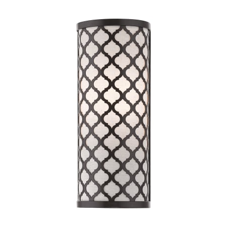 Livex Lighting Arabesque Single Light 12-7/8" Tall Wall Sconce with Metal and Fabric Shade - ADA Compliant English Bronze