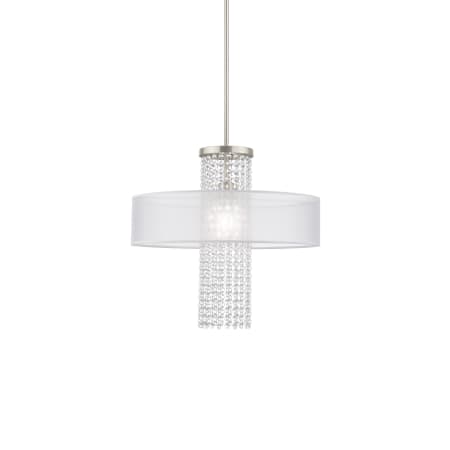 Livex Lighting Bella Vista Single Light 20" Wide Crystal Pendant Brushed Nickel
