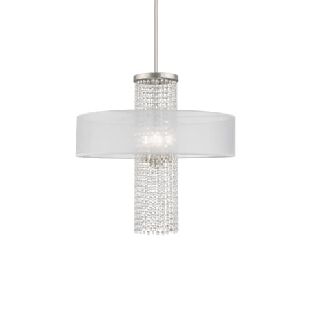 Livex Lighting Bella Vista 4 Light 24" Wide Crystal Drum Chandelier Brushed Nickel