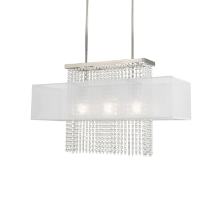 Livex Lighting Bella Vista 3 Light 30" Wide Crystal Linear Chandelier Brushed Nickel