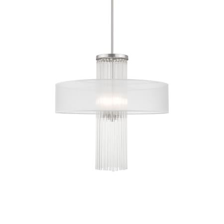 Livex Lighting Alexis 4 Light 24" Wide Crystal Drum Chandelier Brushed Nickel