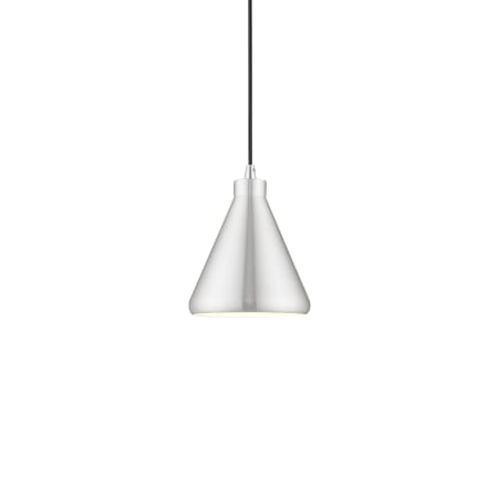 Livex Lighting Single Light 7" Wide Mini Pendant Brushed Aluminum