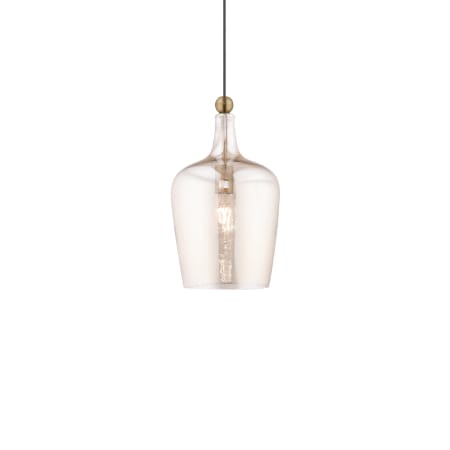 Livex Lighting Single Light 9" Wide Mini Pendant Antique Brass