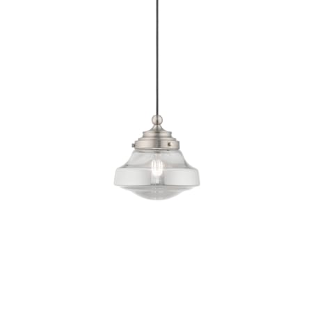 Livex Lighting Single Light 9" Wide Mini Pendant Brushed Nickel