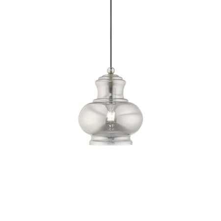 Livex Lighting Single Light 10" Wide Mini Pendant Brushed Nickel