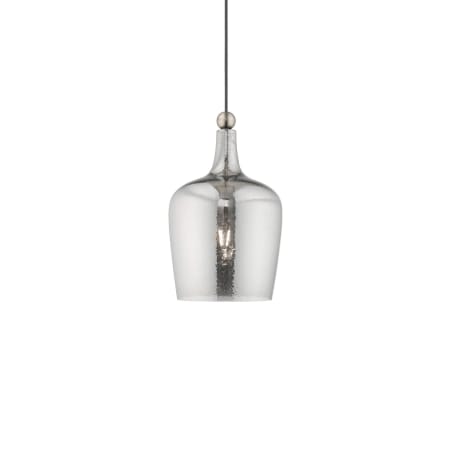 Livex Lighting Single Light 9" Wide Mini Pendant Brushed Nickel