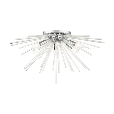 Livex Lighting Utopia 6 Light 26" Wide Semi-Flush Ceiling Fixture Polished Chrome