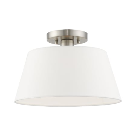 Livex Lighting Belclaire Single Light 13" Wide Semi-Flush Ceiling Fixture Brushed Nickel