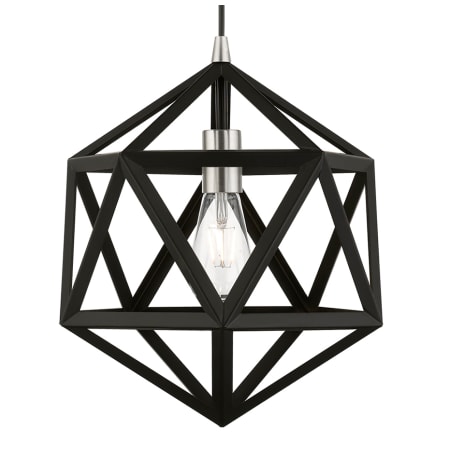 Livex Lighting Ashland 13" Wide Pendant Black / Brushed Nickel Accents