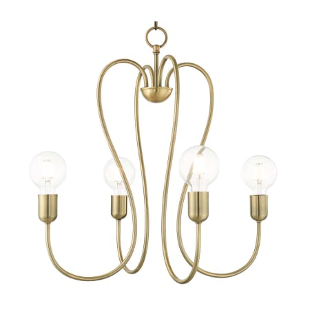 Livex Lighting Lucerne 4 Light 20" Wide Abstract Chandelier Antique Brass