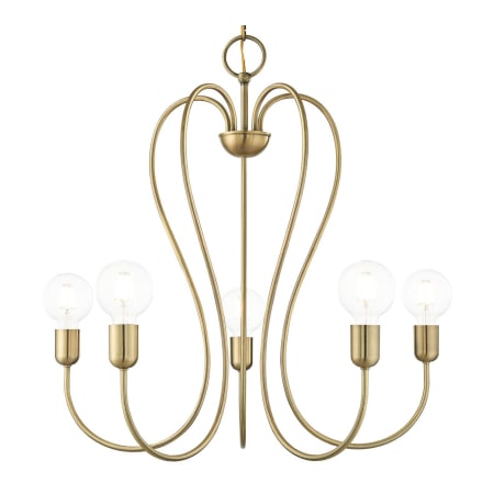 Livex Lighting Lucerne 5 Light 24" Wide Abstract Chandelier Antique Brass