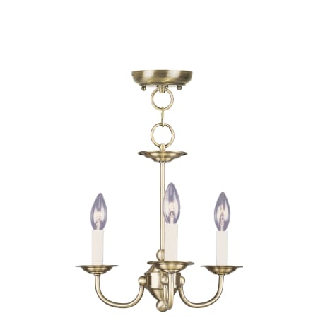 Livex Lighting Home Basics 3 Light 1 Tier Chandelier Antique Brass