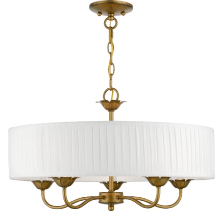 Livex Lighting Edinburgh 5 Light 23" Wide Taper Candle Drum Chandelier Antique Gold Leaf
