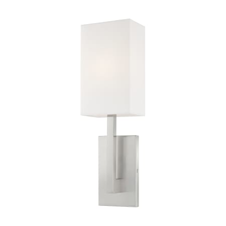 Livex Lighting Hayworth Single Light 20" Tall Wall Sconce with Fabric Shade - ADA Compliant Brushed Nickel