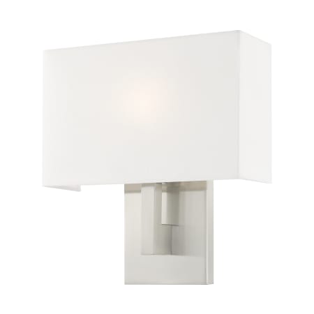 Livex Lighting Hayworth Single Light 12" Tall Wall Sconce with Fabric Shade - ADA Compliant Brushed Nickel