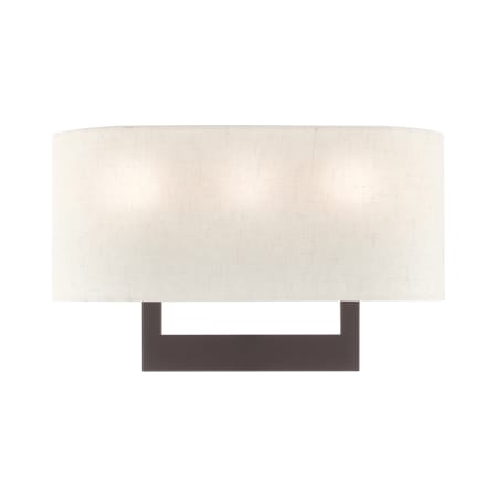 Livex Lighting Hayworth 3 Light 10" Tall Wall Sconce with Fabric Shade - ADA Compliant Bronze