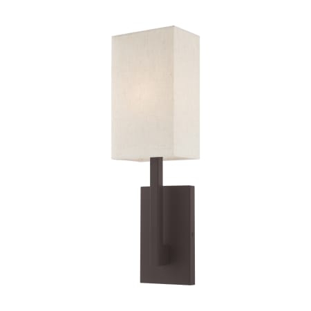 Livex Lighting Hayworth Single Light 20" Tall Wall Sconce with Fabric Shade - ADA Compliant Bronze