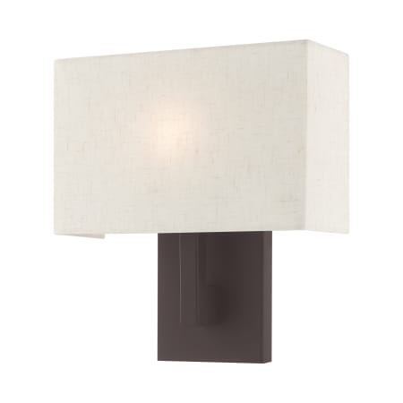 Livex Lighting Hayworth Single Light 12" Tall Wall Sconce with Fabric Shade - ADA Compliant Bronze