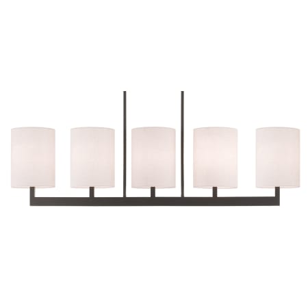Livex Lighting Hayworth 5 Light 49" Wide Linear Chandelier with Fabric Shades Bronze