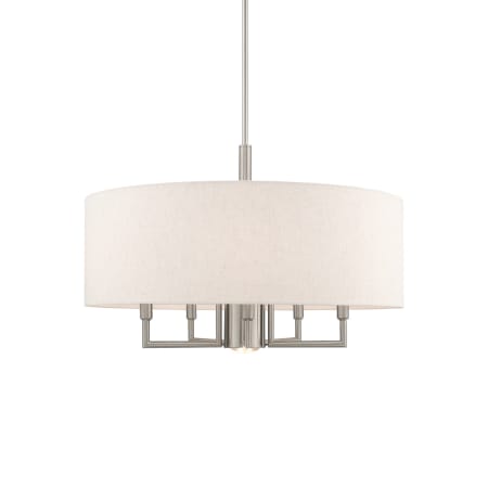 Livex Lighting Meridian 6 Light 24" Wide Drum Chandelier Brushed Nickel