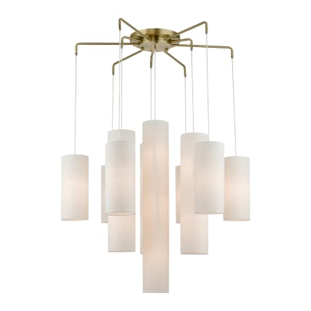 Livex Lighting Strathmore 15 Light 45" Wide Commercial Waterfall Chandelier Antique Brass