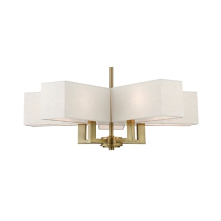 Livex Lighting Rubix 5 Light 26" Wide Commercial Chandelier Antique Brass
