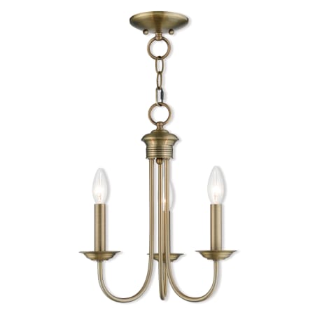Livex Lighting Estate 3 Light 14" Wide Candle Style Chandelier Antique Brass