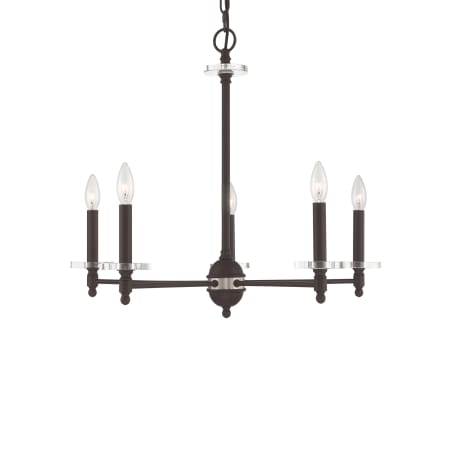 Livex Lighting Bennington 5 Light 25" Wide Crystal Chandelier Bronze