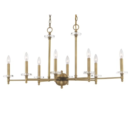 Livex Lighting Bennington 8 Light 40" Wide Crystal Chandelier Antique Brass