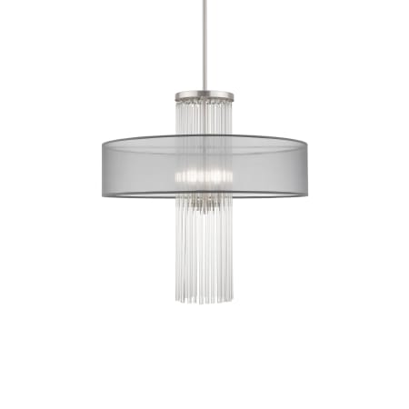 Livex Lighting Alexis 4 Light 24" Wide Crystal Drum Chandelier Brushed Nickel