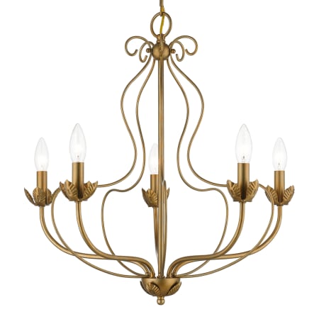 Livex Lighting Katarina 5 Light 23" Wide Taper Candle Style Chandelier Antique Gold Leaf