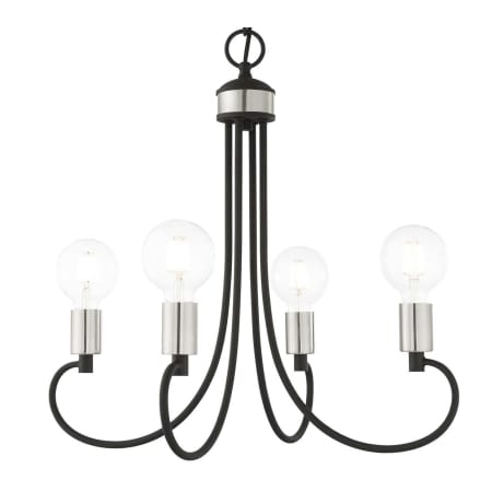 Livex Lighting Bari 4 Light 20" Wide Abstract Chandelier Black with Brushed Nickel Accents
