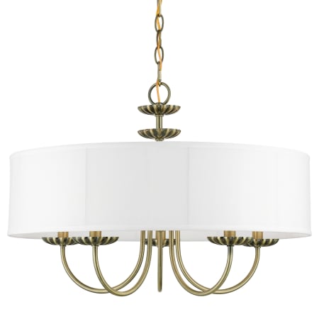 Livex Lighting Brookdale 5 Light 23" Wide Taper Candle Drum Chandelier Antique Brass