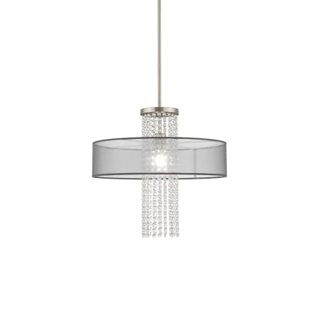 Livex Lighting Bella Vista Single Light 20" Wide Crystal Pendant Brushed Nickel