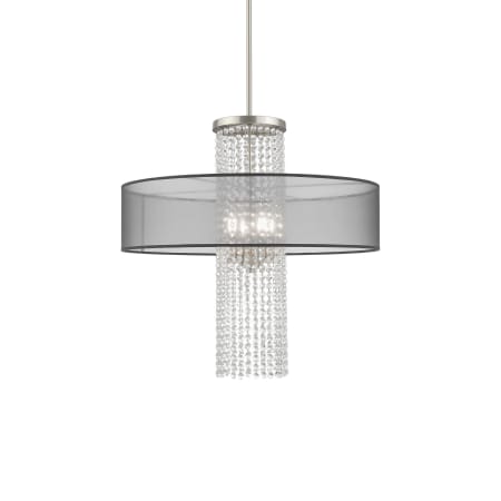 Livex Lighting Bella Vista 4 Light 24" Wide Crystal Drum Chandelier Brushed Nickel